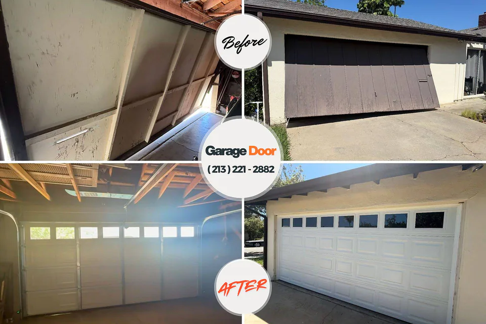 Before and after: garage door repair South Bend, IN